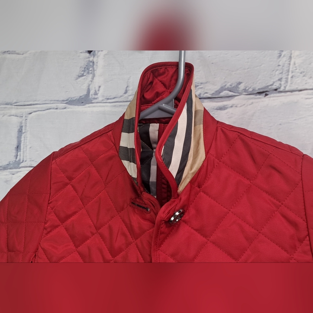 Burberry Girls Mini Westbury Quilted Jacket Military Red Nova Check Size 4Y - Picture 11 of 12